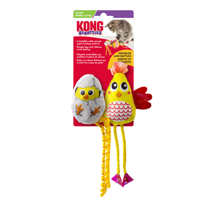 KONG Scrattles Chicken Cat Toy, 2-pack