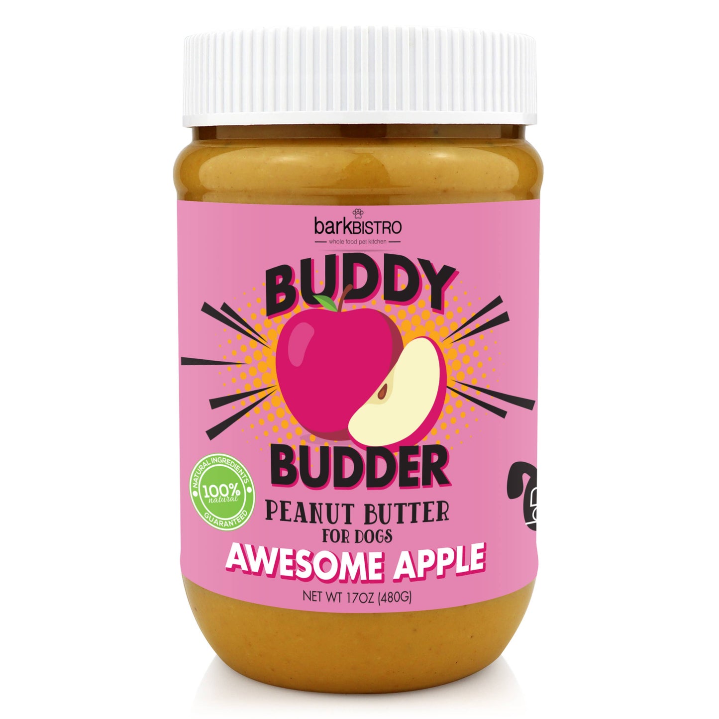Bark Bistro Awesome Apple Buddy Budder Peanut Butter for Dogs