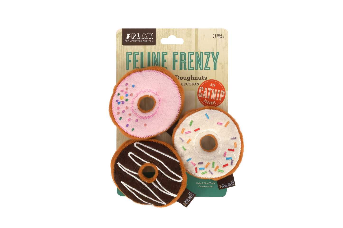 P.L.A.Y. Feline Frenzy - Kitty Kreme Doughnuts Plush Cat Toy
