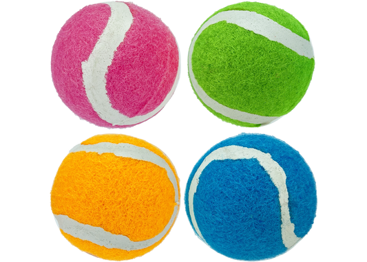 Multipet Minipet Squeaky Tennis Ball, 4 Pack