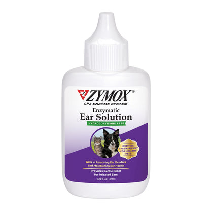Zymox Hydrocortisone Free Dog & Cat Ear Infection Solution, 1.25-fl oz bottle