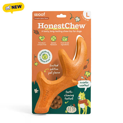 Woof HonestChew Antler Pumpkin Spice Dog Chew Toy