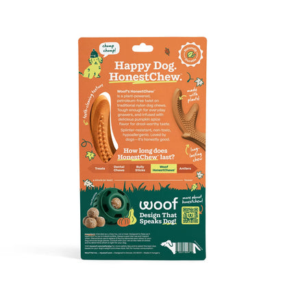 Woof HonestChew Antler Pumpkin Spice Dog Chew Toy