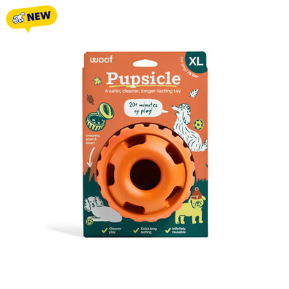 Woof Pupsicle Tough Chew Treat Dispensing Dog Toy, Pumpkin