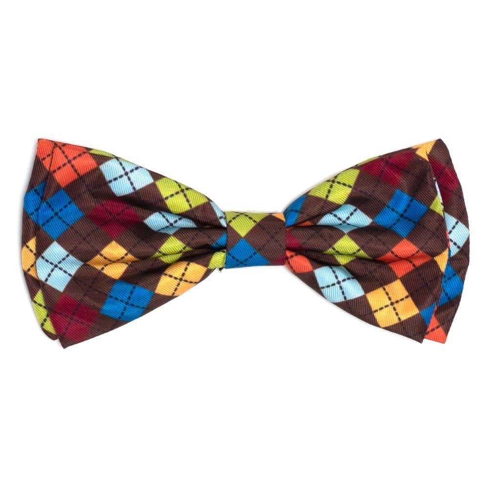 Worthy Dog - Autumn Argyle Bow Tie