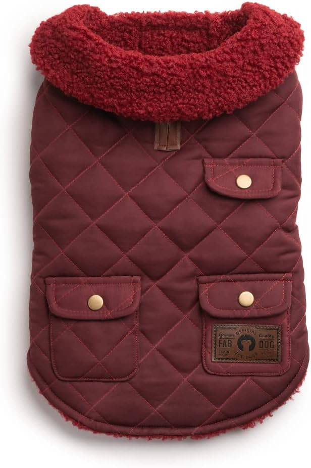 Fabdog Soft & Durable Quilted Shearling Dog Coat