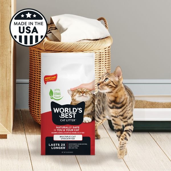 World's Best Multi-Cat Unscented Clumping Corn Cat Litter
