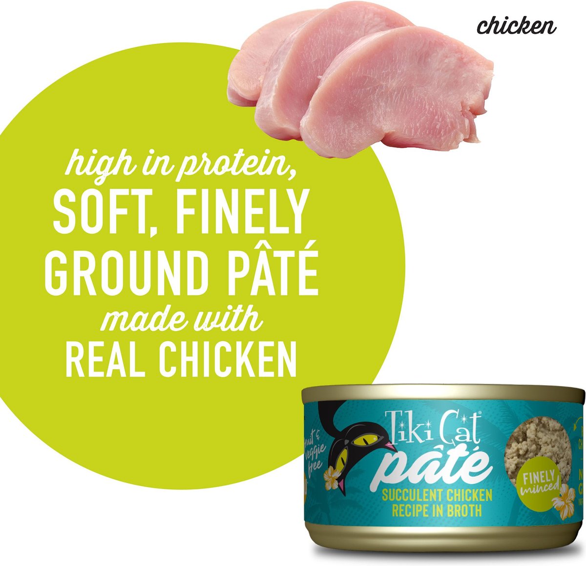 Tiki Cat Luau Pate Succulent Chicken Recipe in Broth Canned Food