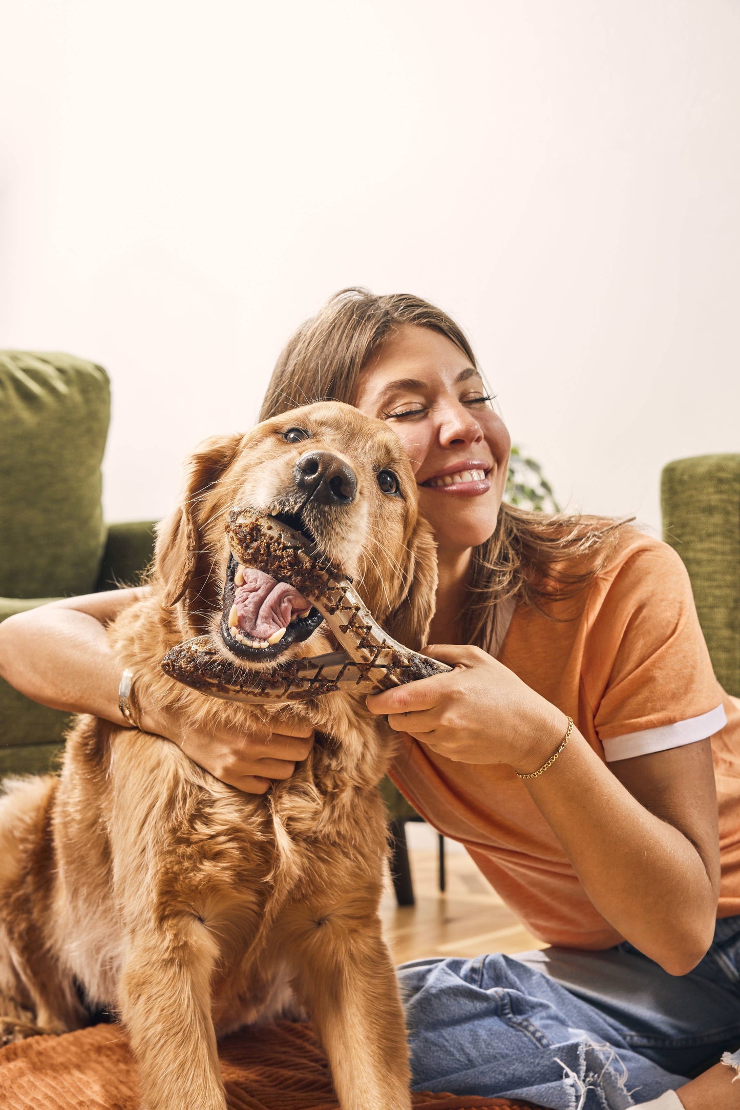 Woof HonestChew Meaty Beef Antler-shaped Plant-based Dog Chew Bone with Meat Covering