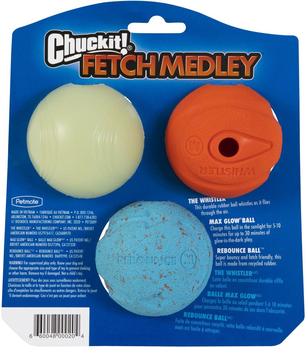 Chuckit! Dog Fetch Ball Medley Triple Pack