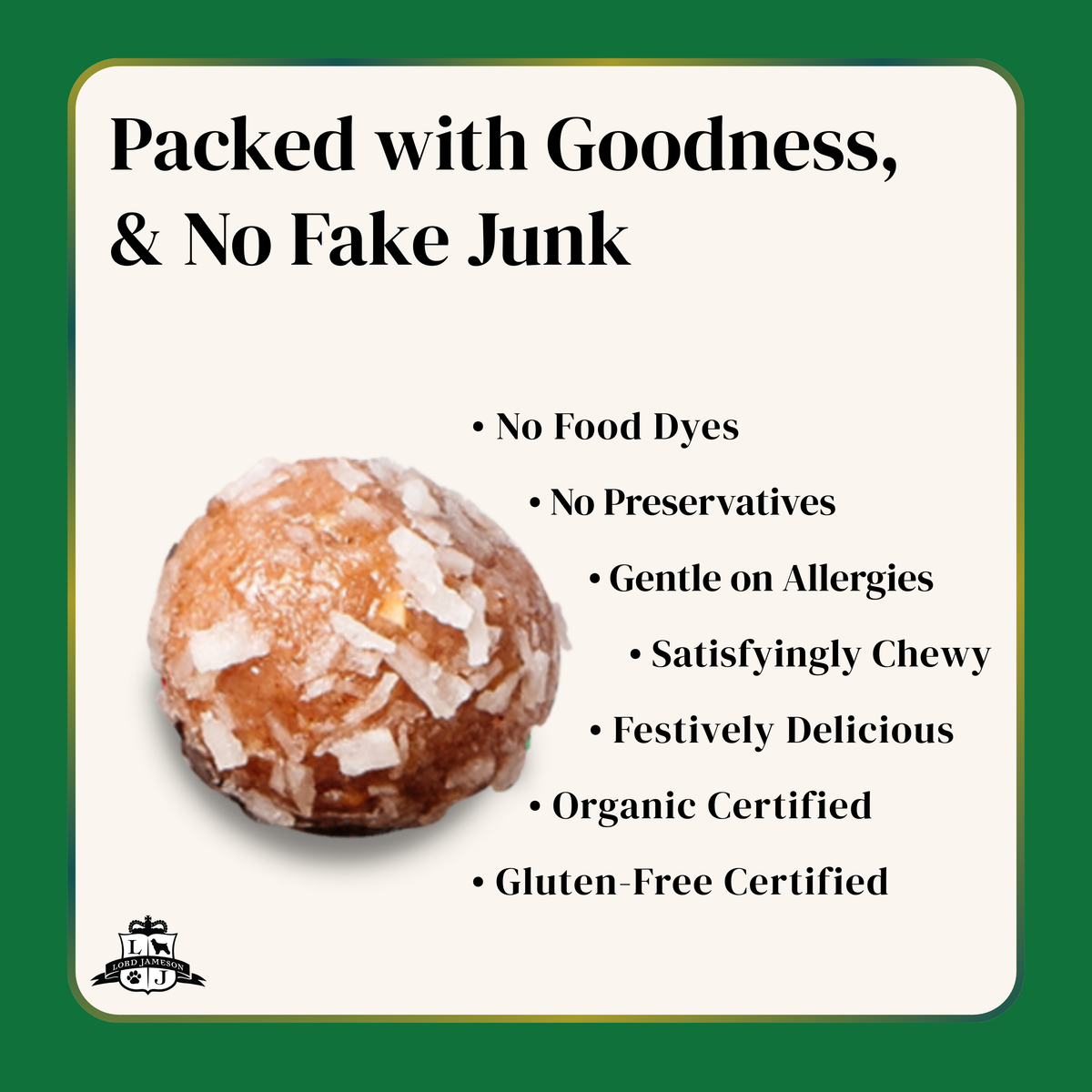 Lord Jameson Christmas Cobbler Organic Soft & Chewy Dog Treats 6oz