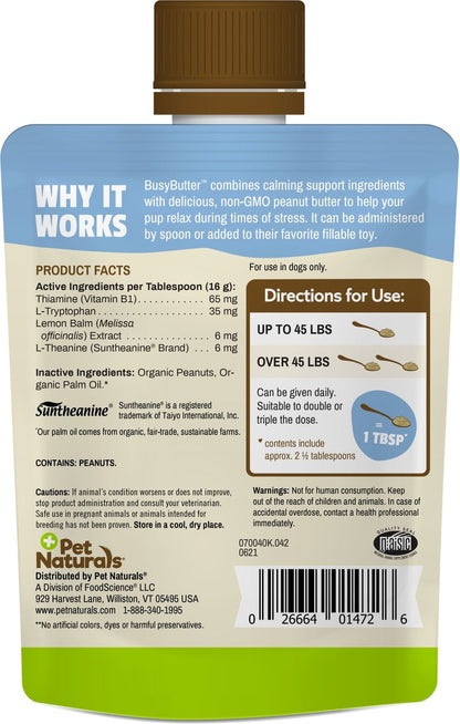 Pet Naturals Busy Butter Calming Peanut Butter, 1.5 oz.