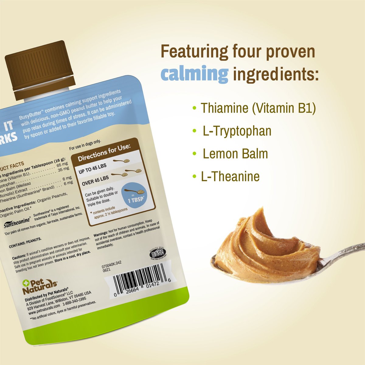 Pet Naturals Busy Butter Calming Peanut Butter, 1.5 oz.