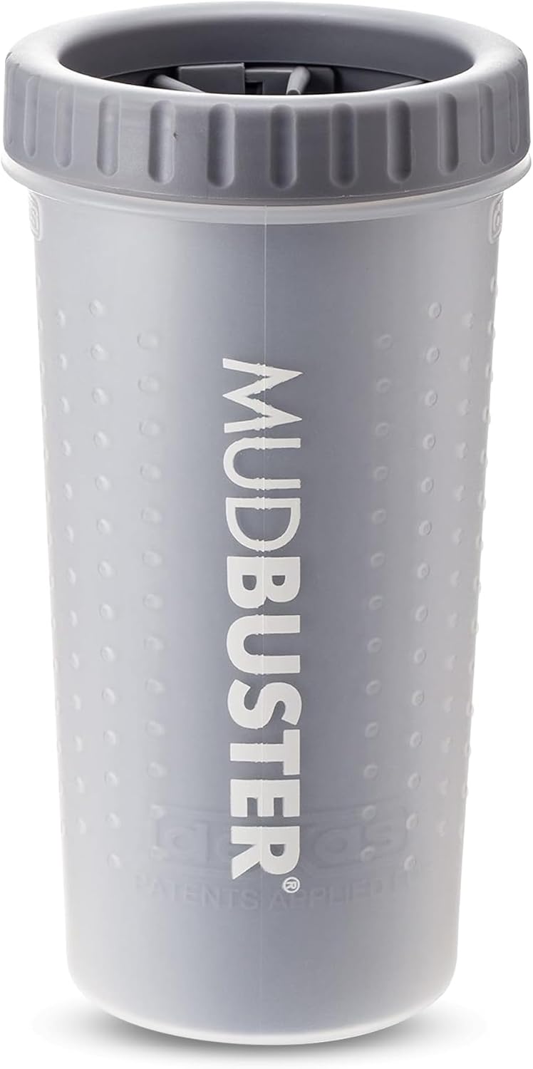 Dexas MudBuster Portable Dog Paw Washer/Paw Cleaner, Light Gray