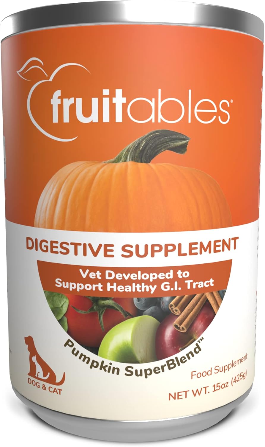 Fruitables Pumpkin and Ginger SuperBlend Digestive Supplement for Dogs and Cats