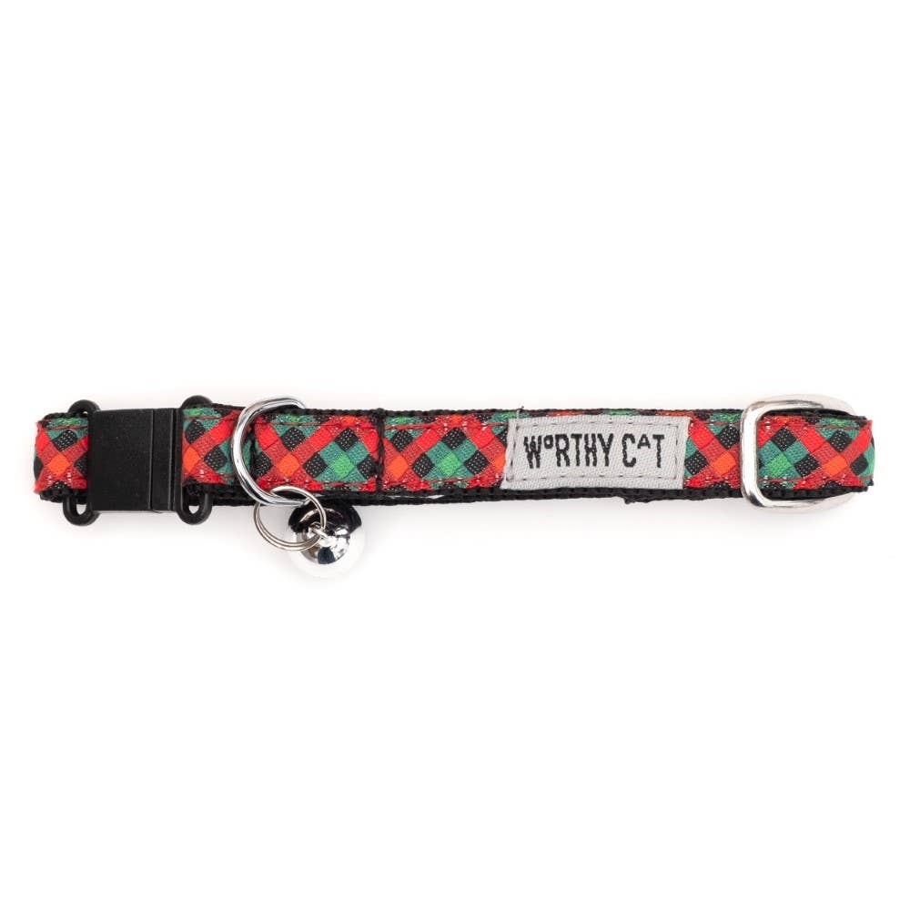 Worthy Cat - Holiday Check Cat Collar