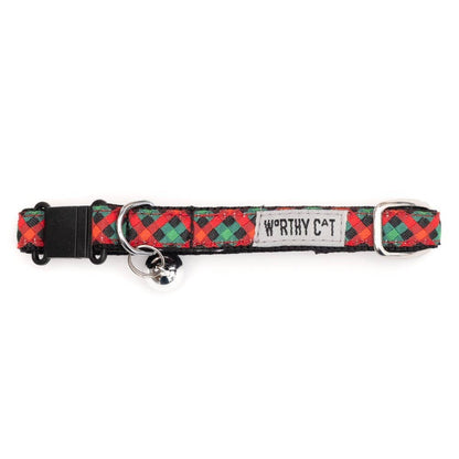 Worthy Cat - Holiday Check Cat Collar