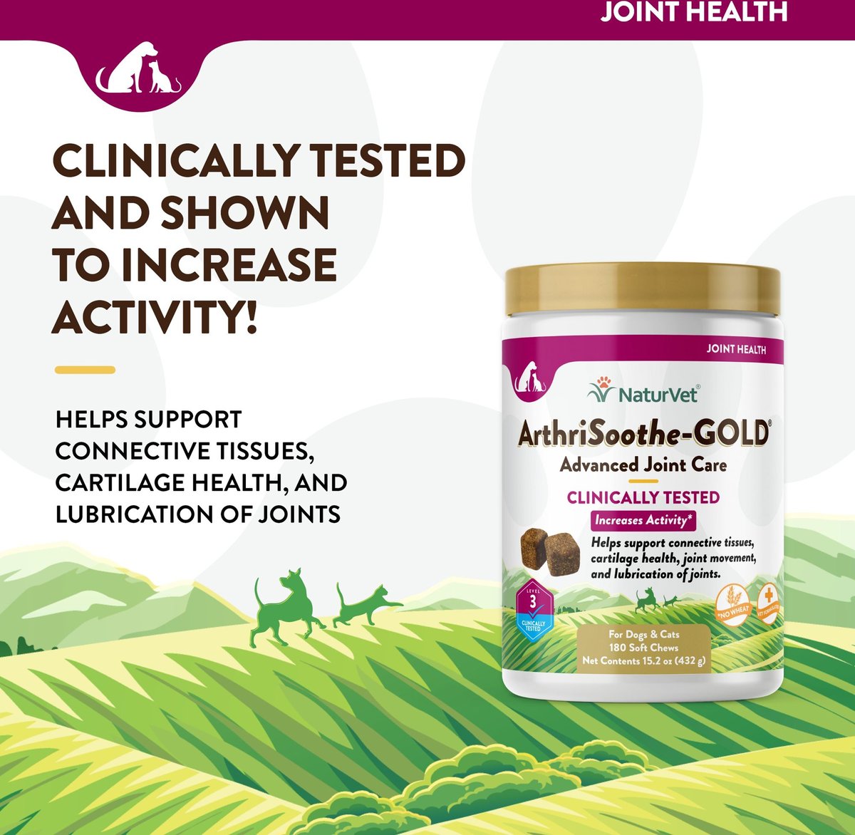NaturVet ArthriSoothe Gold Advanced Joint Care Chews for Dogs and Cats