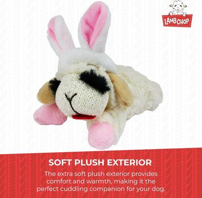 Multipet Easter Lamb Chop with Bunny Ears Plush Dog Toy