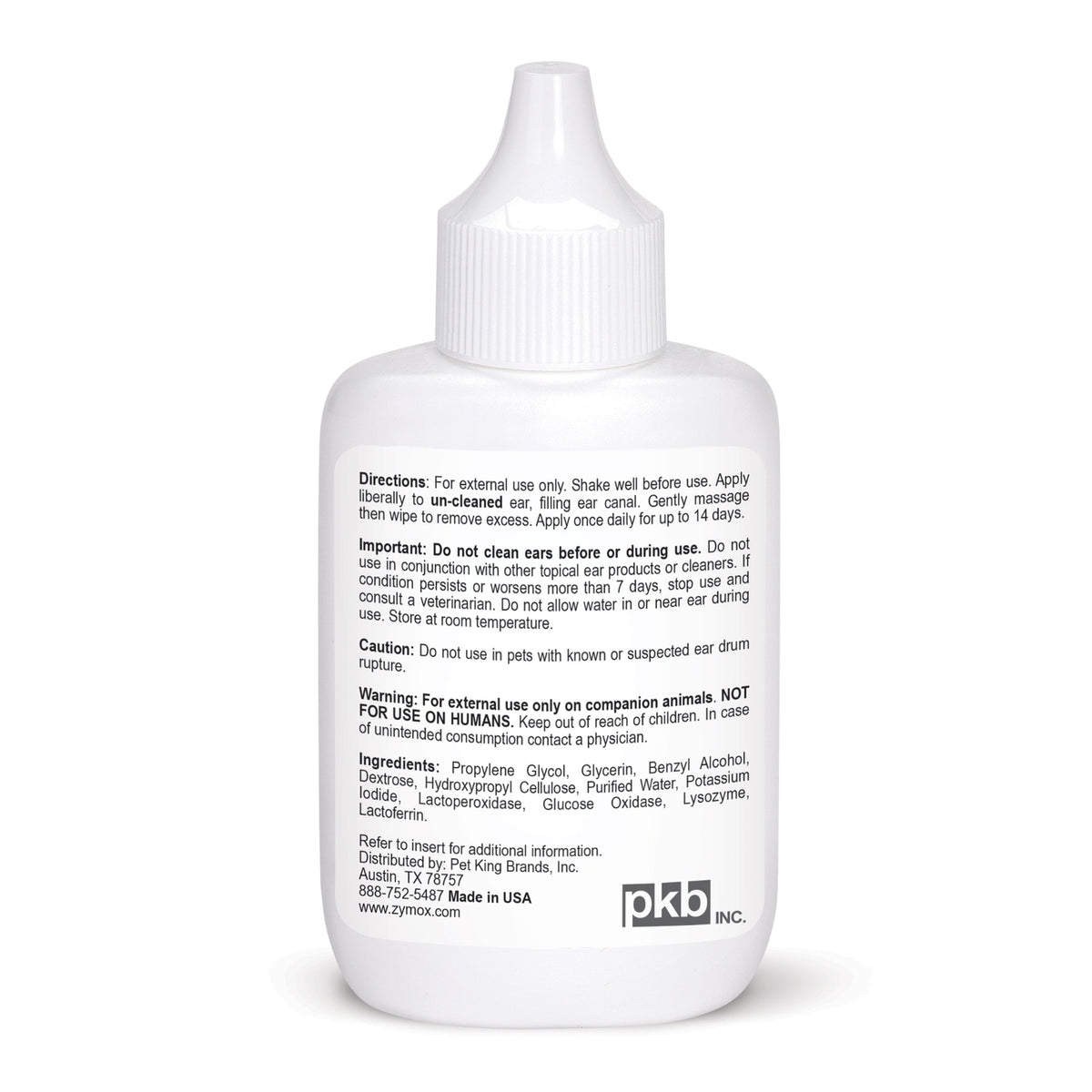 Zymox Hydrocortisone Free Dog & Cat Ear Infection Solution, 1.25-fl oz bottle