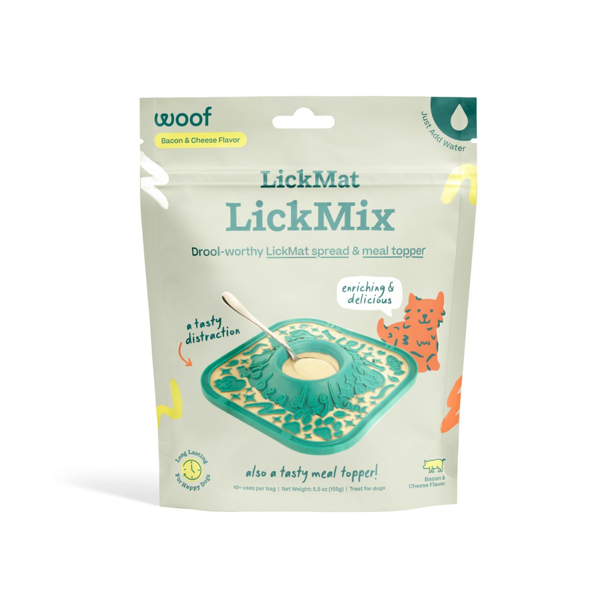 Woof LickMat LickMix, Bacon & Cheese