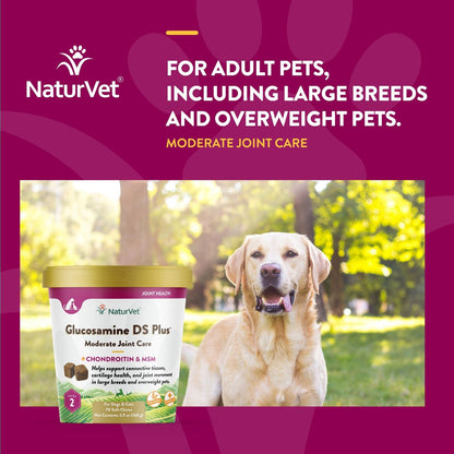 NaturVet Glucosamine DS Plus Moderate Joint Care Chews for Dogs and Cats