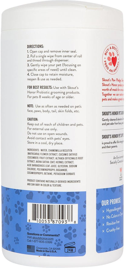 Skout’s Honor Grooming Wipes for Dogs and Cats, 80 count