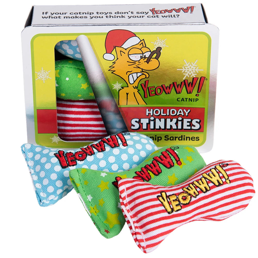 Yeowww! Holiday Stinkies Catnip Sardines Trio Cat Toy