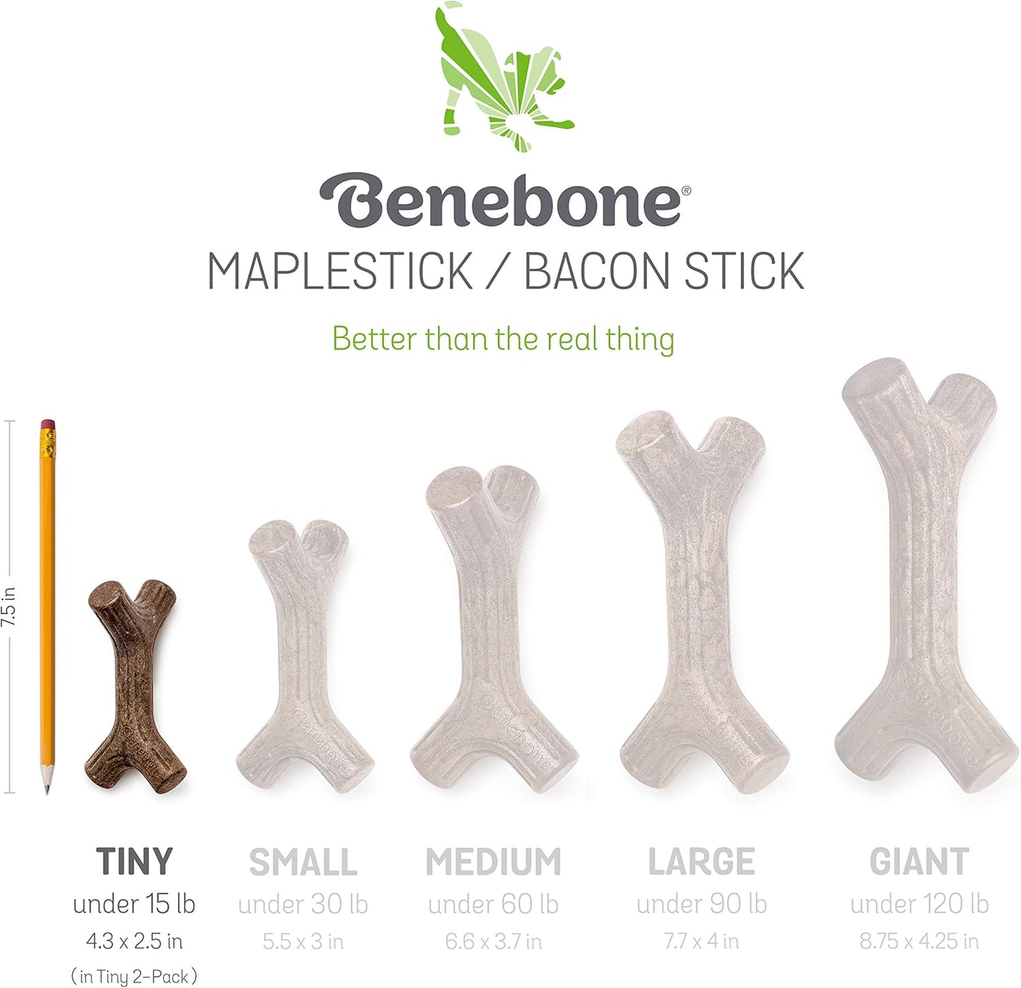 Benebone Maplestick/Zaggler Puppy Chew Toy (2-Pack)