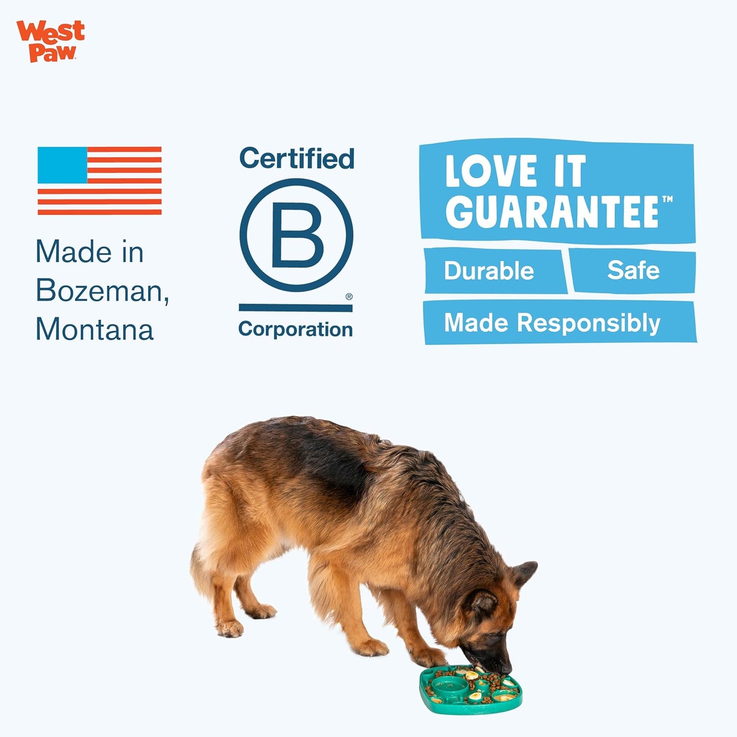 West Paw Feast Mat Dog Slow Feeder and Lick Mat, Waves
