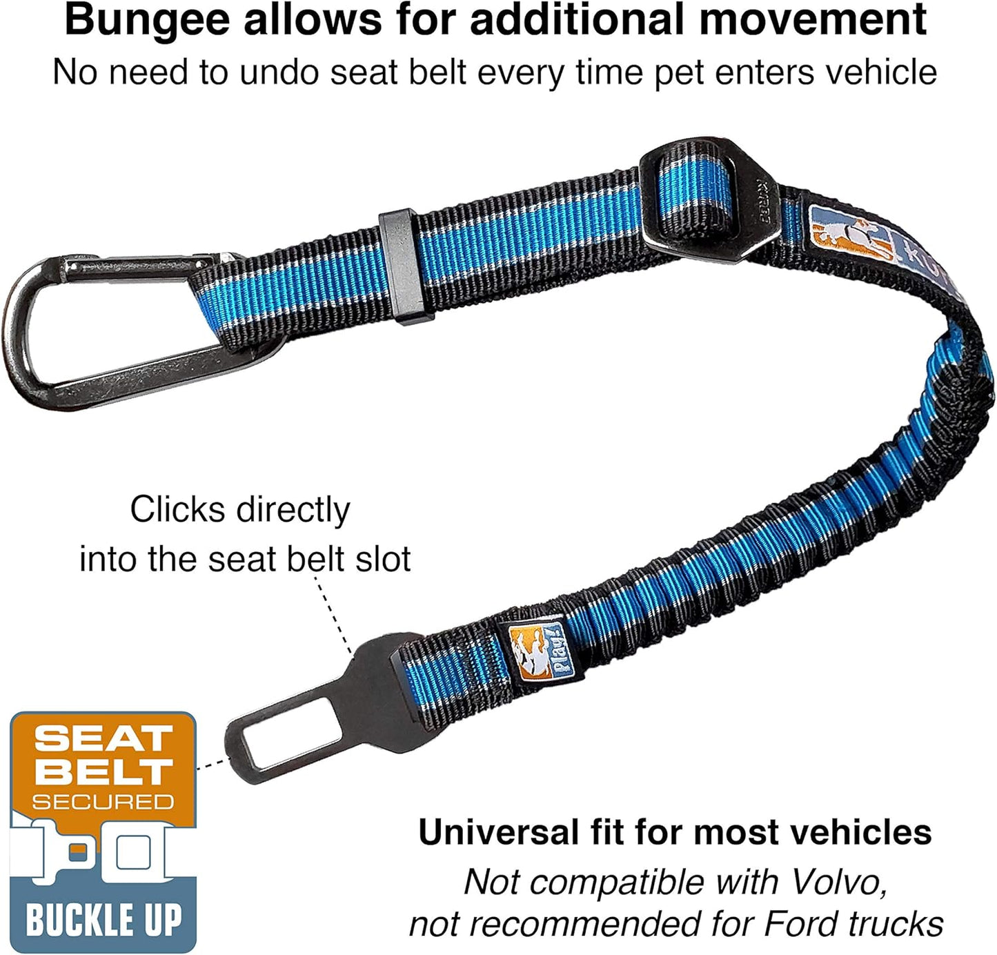 Kurgo Direct to Seatbelt Bungee Tether Dog Safety Belt