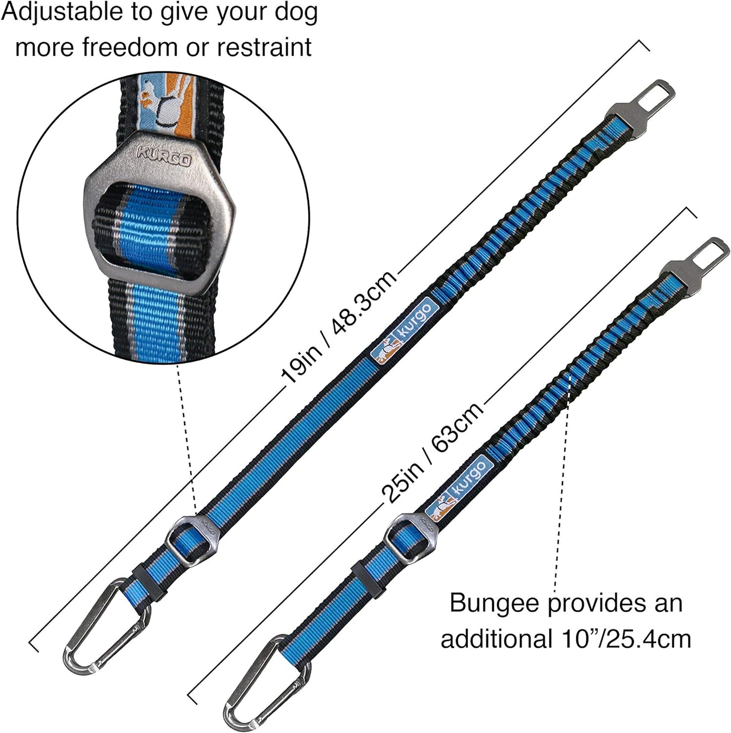 Kurgo Direct to Seatbelt Bungee Tether Dog Safety Belt