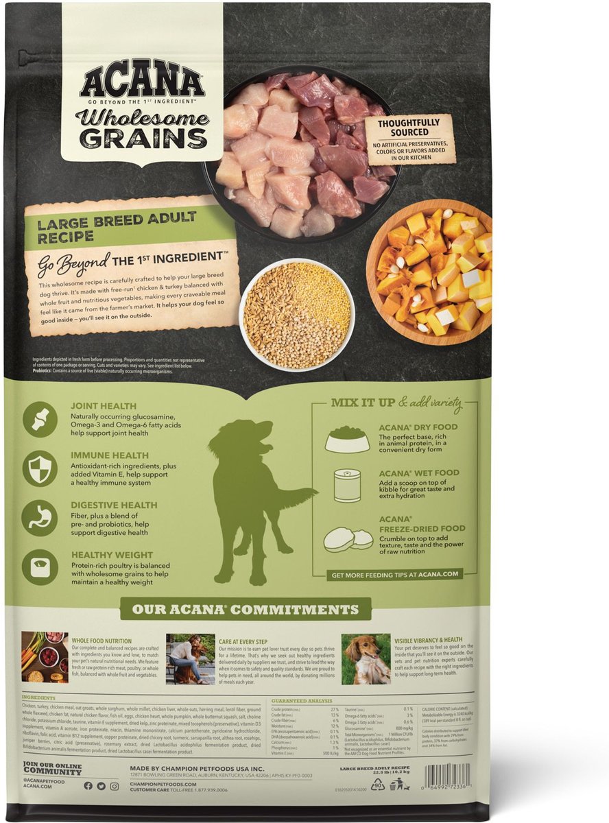 ACANA Wholesome Grains Large Breed Adult Dry Dog Food