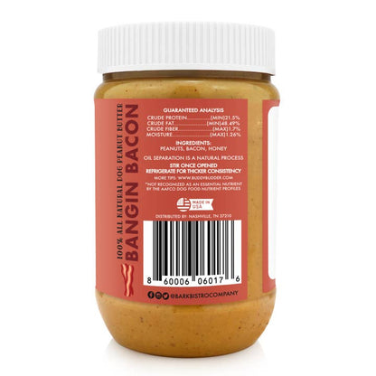 Bark Bistro Bangin Bacon Buddy Budder Peanut Butter for Dogs