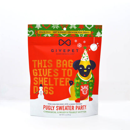 GivePet "Pugly Sweater" Party Holiday Dog Treat