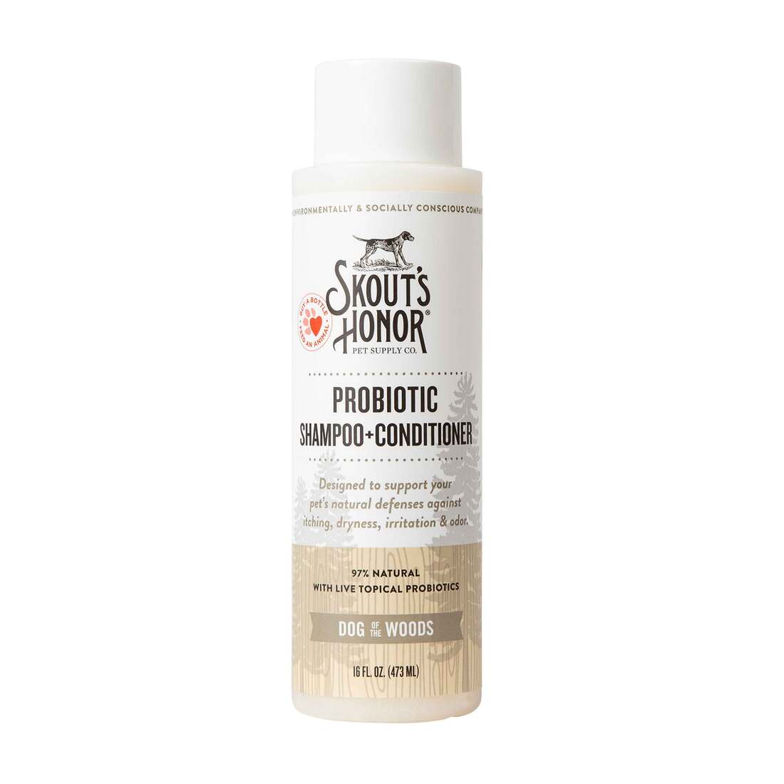 Skout’s Honor Probiotic Shampoo+Conditioner Dog of the Woods, 16-fl oz bottle