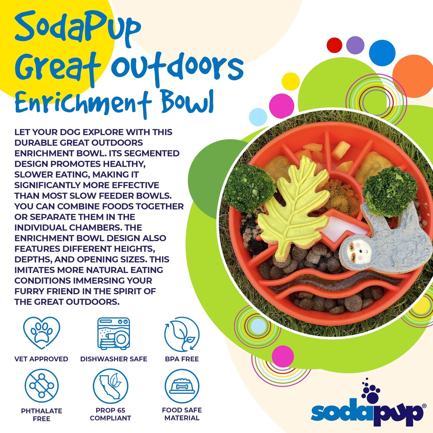 SodaPup Slow Feeder Bowl, Great Outdoors