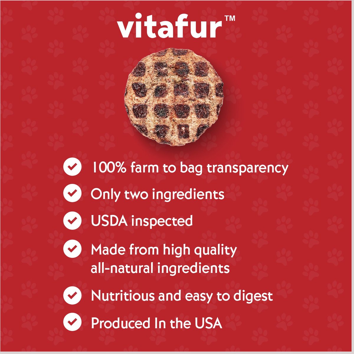 Vitafur Barkin Burger Nature's Beef Dehydrated Dog Treats