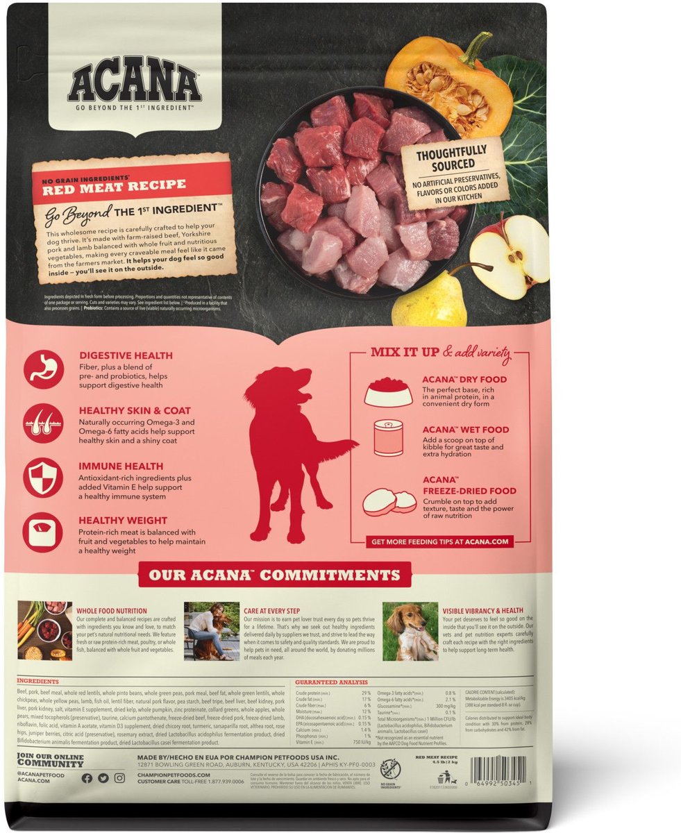 ACANA Grain Free Red Meat Dry Dog Food