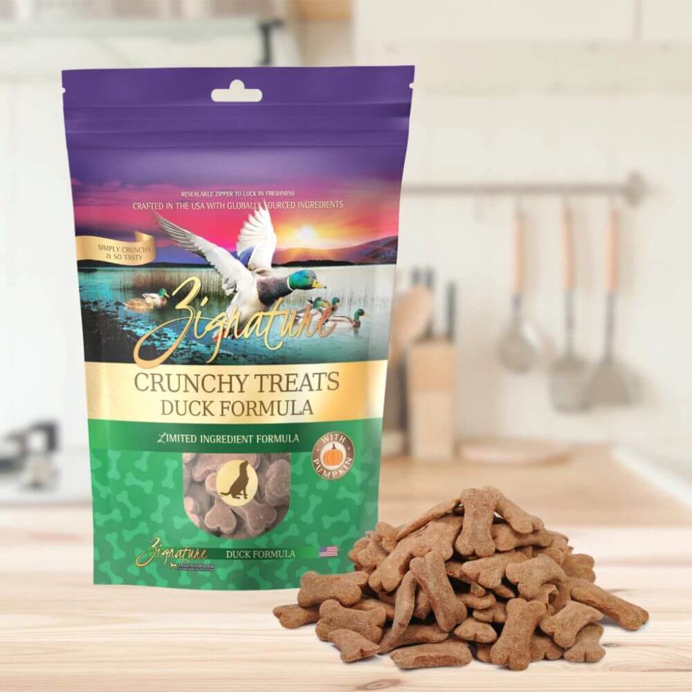 Zignature Crunchy Treats Duck Formula Dog Treats, 12-oz bag