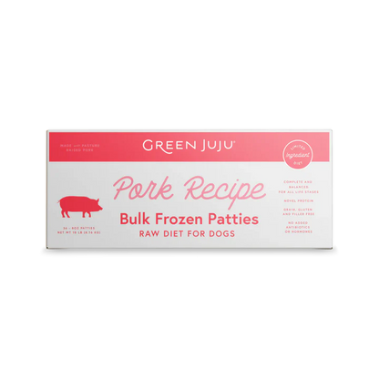 Green Juju Dog Frozen Pork Patties and Sliders