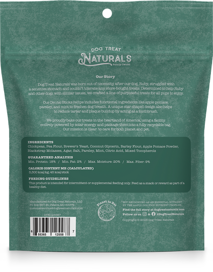Dog Treat Naturals Dental Sticks, Chickpea & Mint