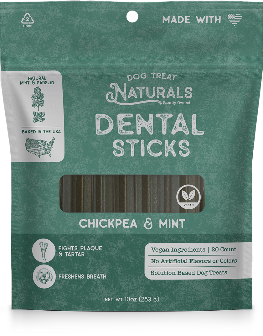 Dog Treat Naturals Dental Sticks, Chickpea & Mint