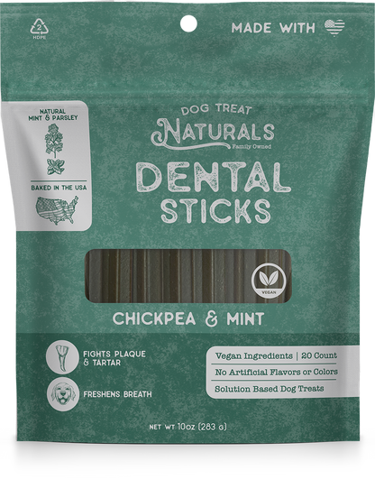 Dog Treat Naturals Dental Sticks, Chickpea & Mint