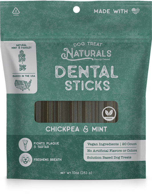 Dog Treat Naturals Dental Sticks, Chickpea & Mint