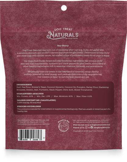Dog Treat Naturals Superfood Sticks Beef & Pumpkin Dog Treats
