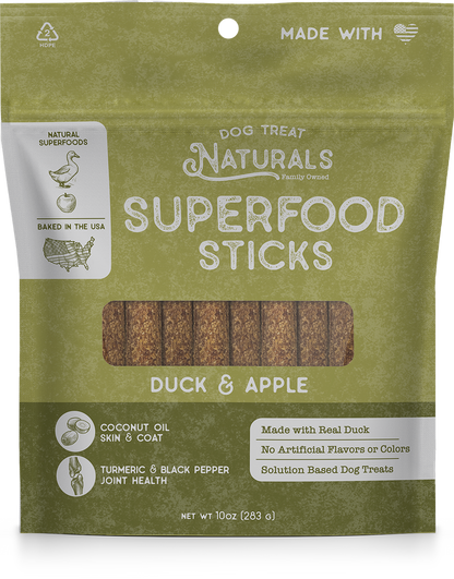 Dog Treat Naturals Superfood Sticks Duck & Apple Dog Treats