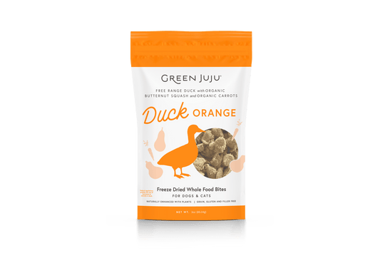 Green Juju Duck Orange Freeze Dried Bites for Dogs and Cats