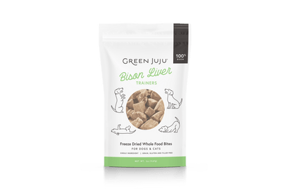 Green Juju Bison Liver Trainers Freeze-Dried Single-Ingredient Treats for Dogs and Cats