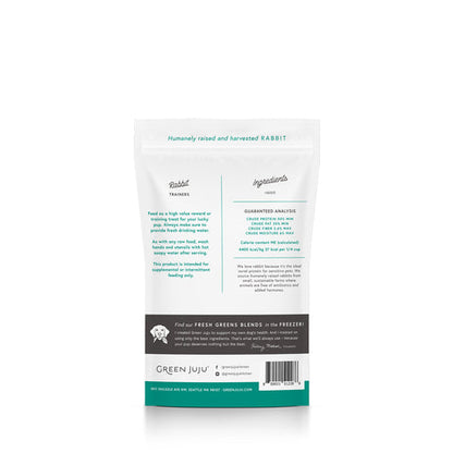 Green Juju Rabbit Trainers Freeze-Dried Single-Ingredient Treats for Dogs and Cats